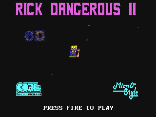 Rick Dangerous II title screen for Commodore 64